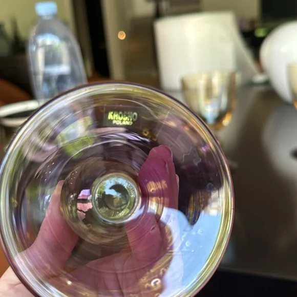 Set of 6 Vintage Krosno Poland tri color goblets - Picture 4 of 6